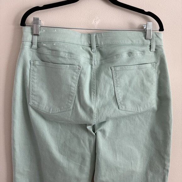 Talbots Petite Women 12P Mint Green Denim Cotton Blend Stretch Slim Ankle Jean - Picture 7 of 10